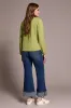 Tassel-Accent Split Neck Top-Wasabi sold by Tribal