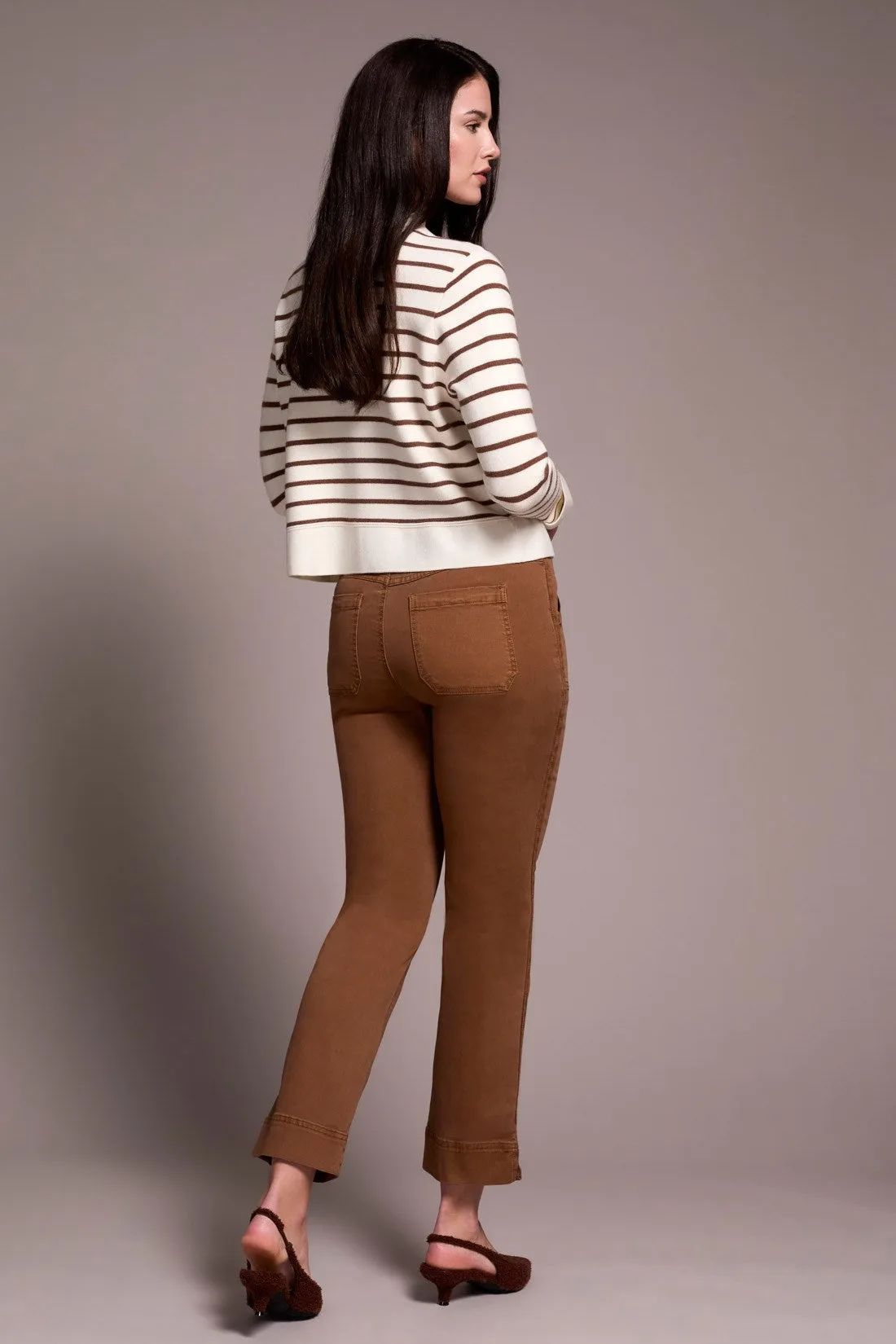 Double Knit Button-Front Stripe Cardigan-Moonstone sold by Tribal product image thumbnail 4