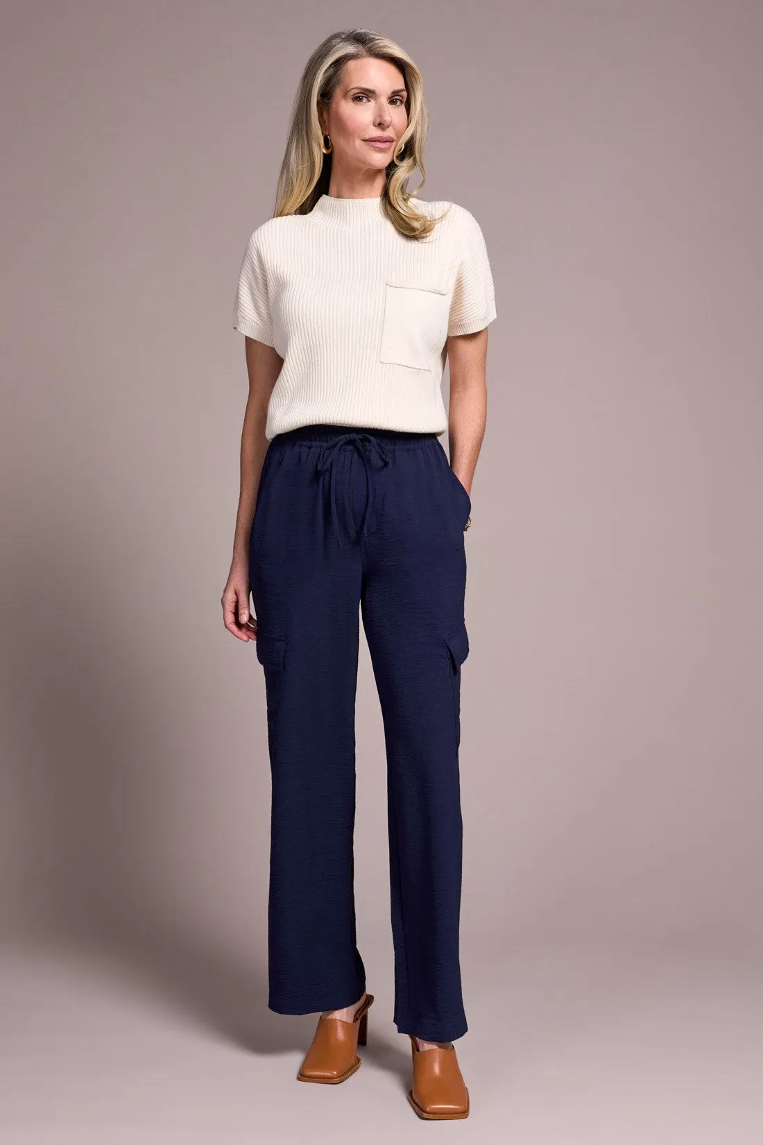 Airflow Elastic-Waist Flowy Cargo Pants-Nightfall sold by Tribal product image thumbnail 3