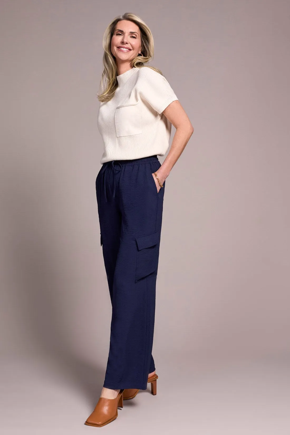 Airflow Elastic-Waist Flowy Cargo Pants-Nightfall sold by Tribal product image thumbnail 4
