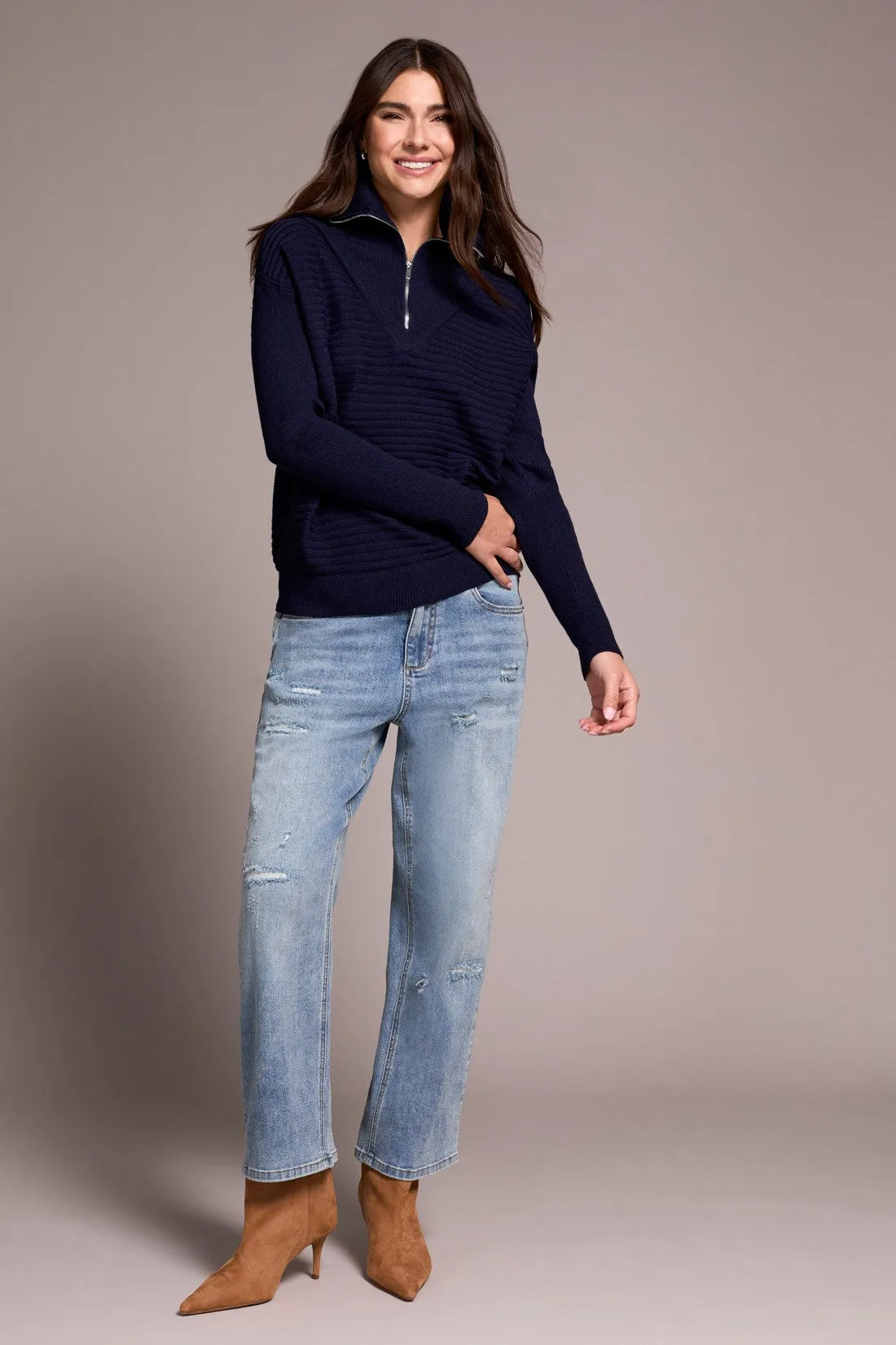 Soft Zip-Up V-Neck Sweater-Nightfall sold by Tribal product image thumbnail 3