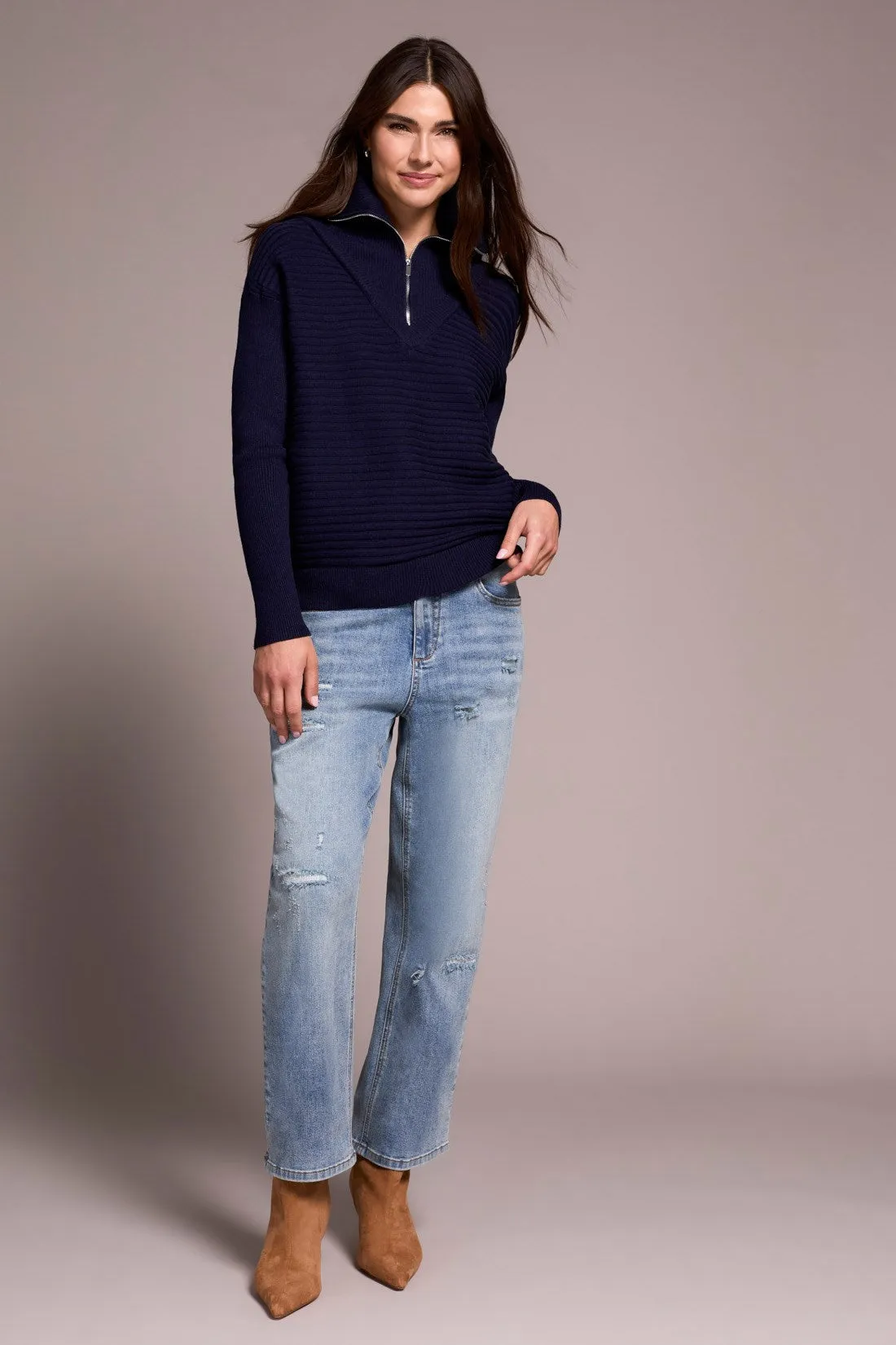 Soft Zip-Up V-Neck Sweater-Nightfall sold by Tribal product image thumbnail 2