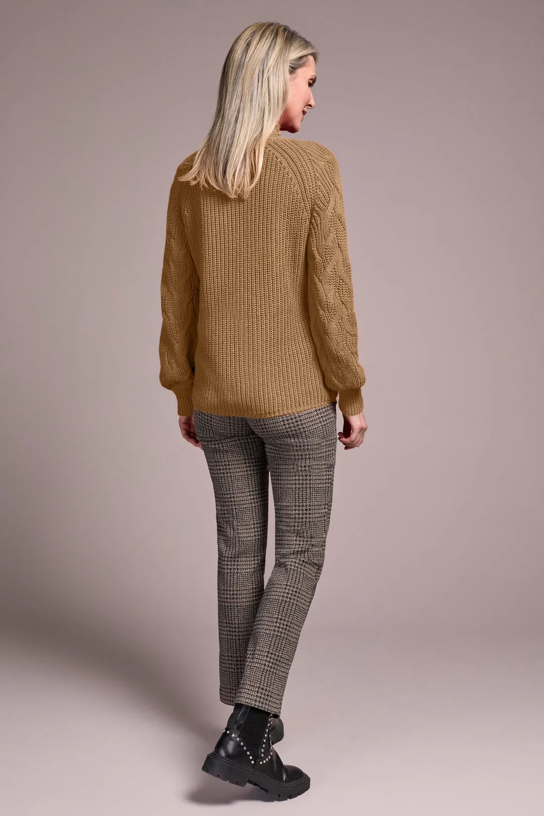 Cable Knit Mock Neck Sweater-H latte sold by Tribal product image thumbnail 2