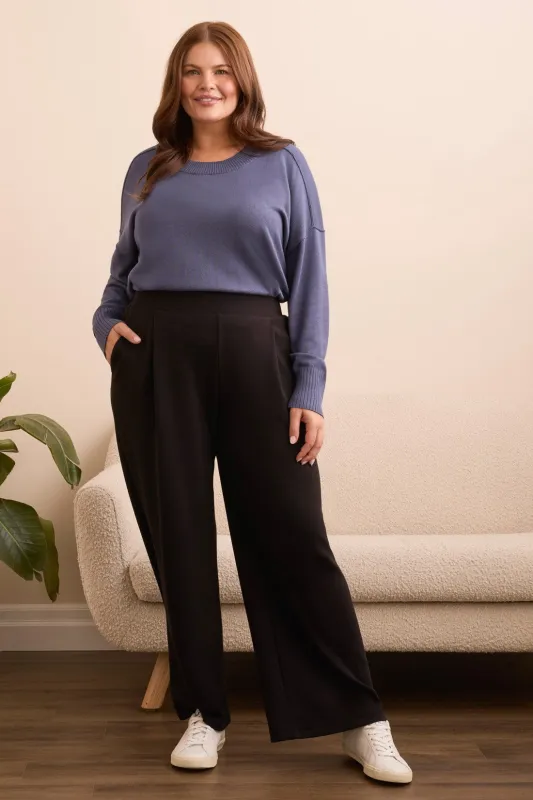 Techno Lux Wide Leg Pull-On Pants-Black sold by Tribal