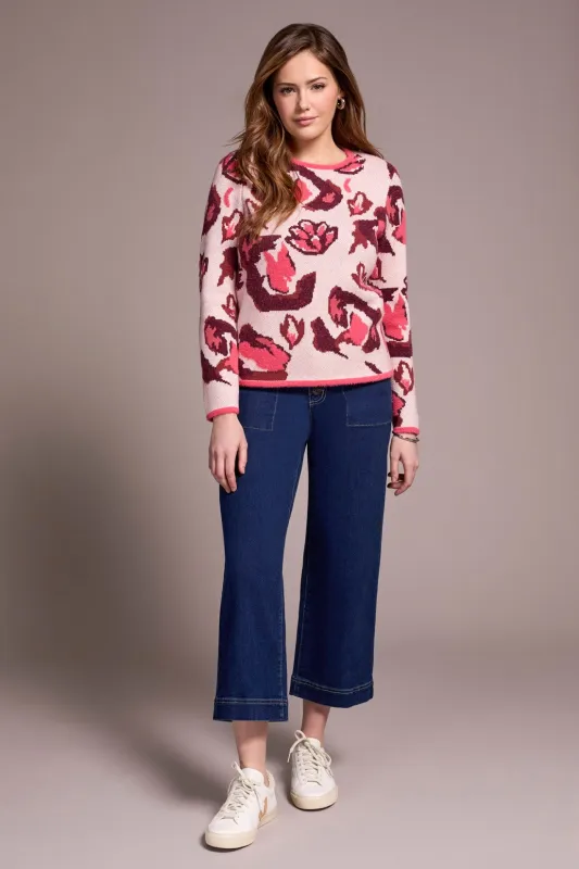Fuzzy Double Knit Crew Neck Sweater-Cream sold by Tribal