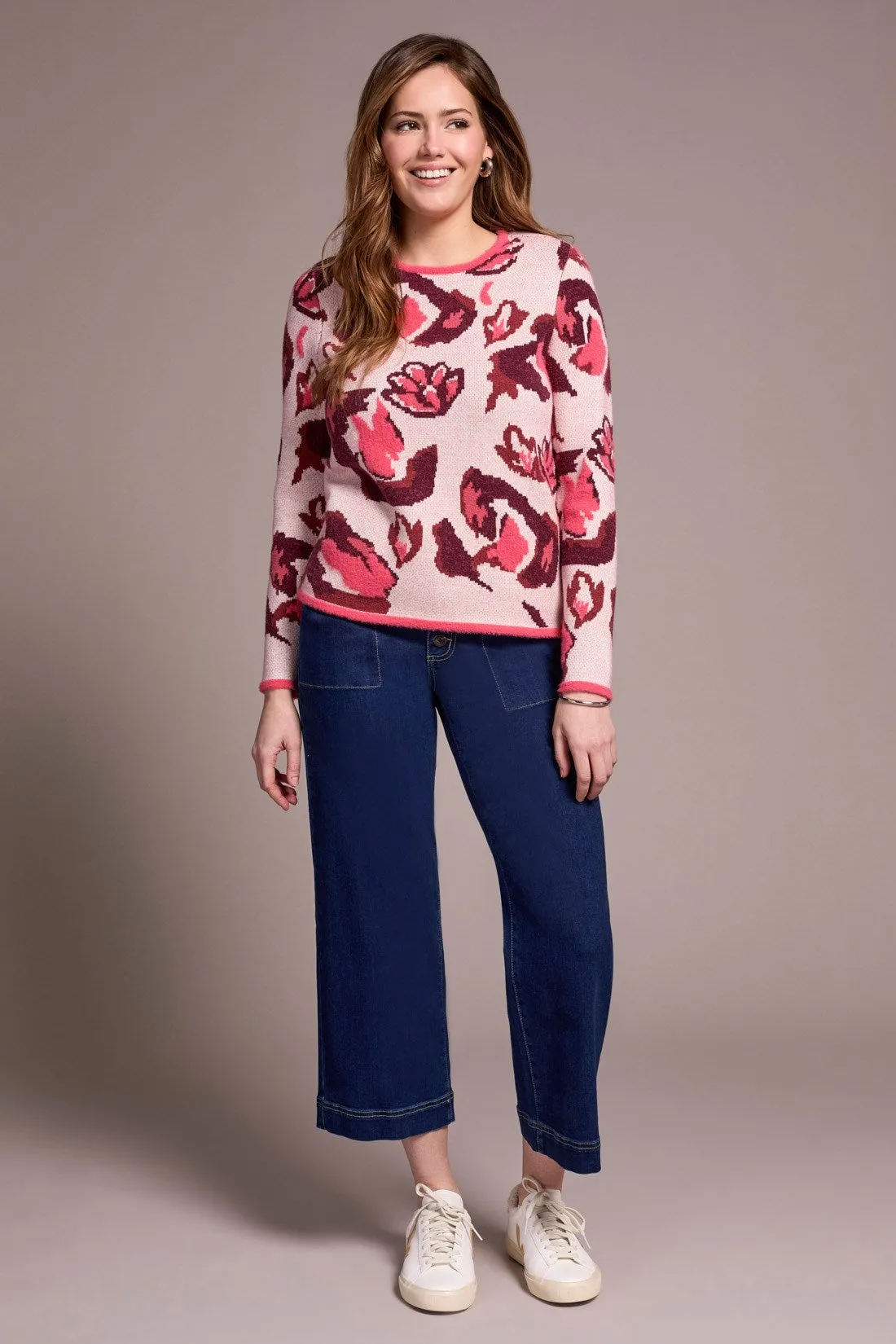 Fuzzy Double Knit Crew Neck Sweater-Cream sold by Tribal product image thumbnail 2