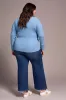Brushed Waffle Knit Henley Long Sleeve Top-H denim sold by Tribal