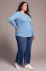 Brushed Waffle Knit Henley Long Sleeve Top-H denim sold by Tribal