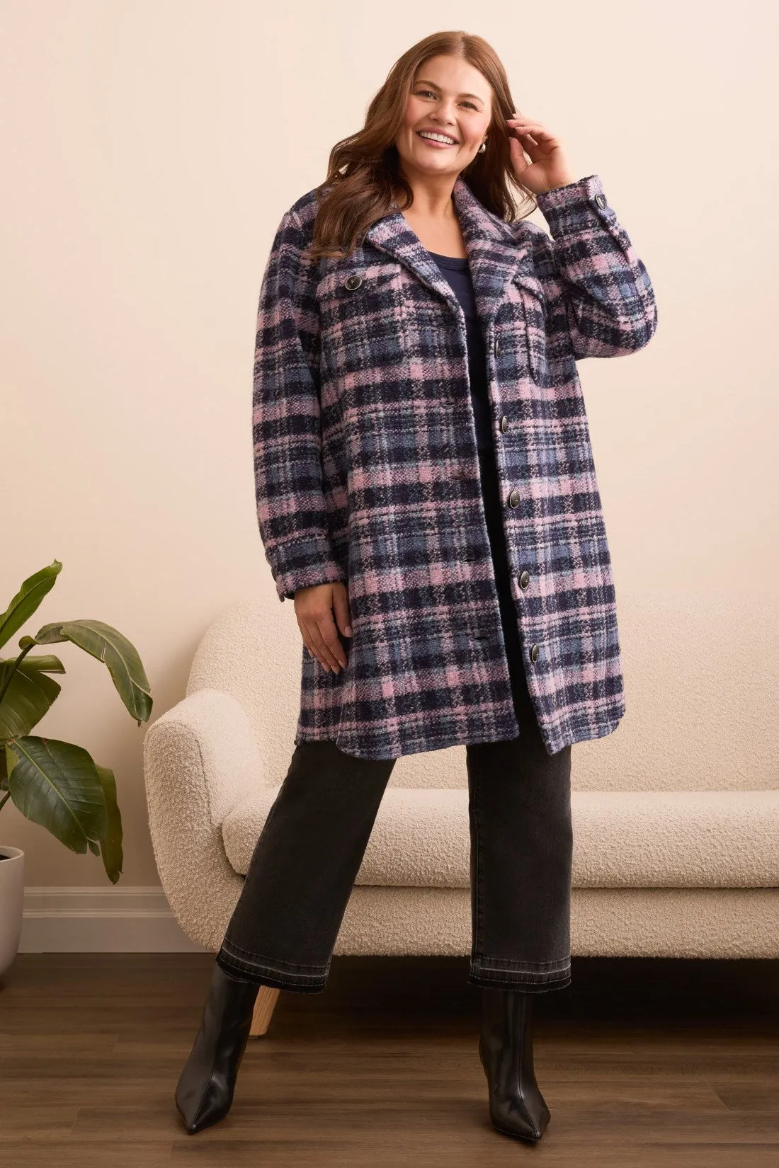 Tweed Plaid Shacket-Vintagelilac sold by Tribal product image thumbnail 2