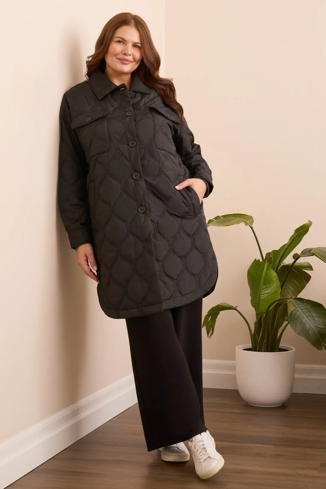 Timeless Quilted Button-Front Jacket-Black sold by Tribal product image thumbnail 4