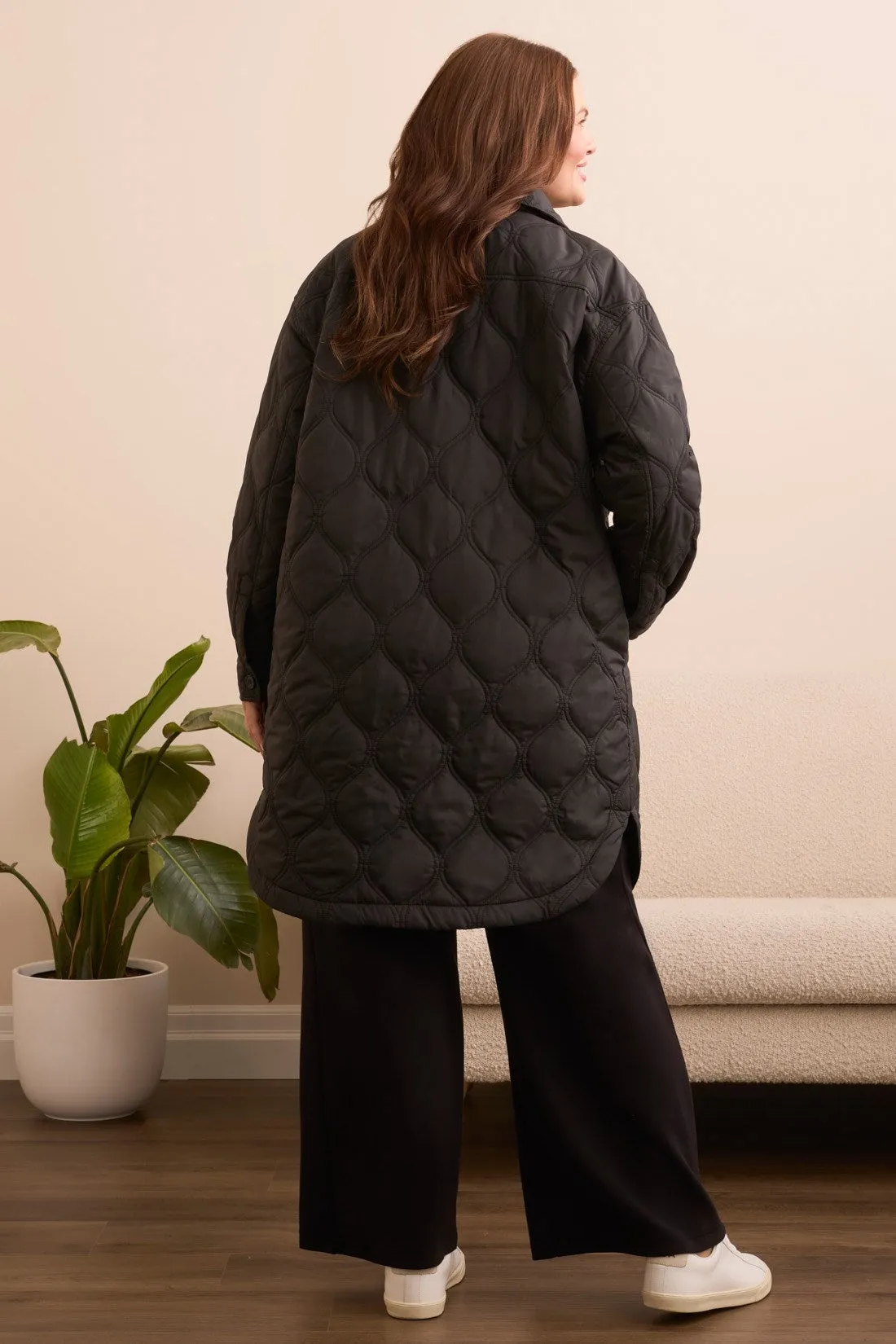 Timeless Quilted Button-Front Jacket-Black sold by Tribal product image thumbnail 2