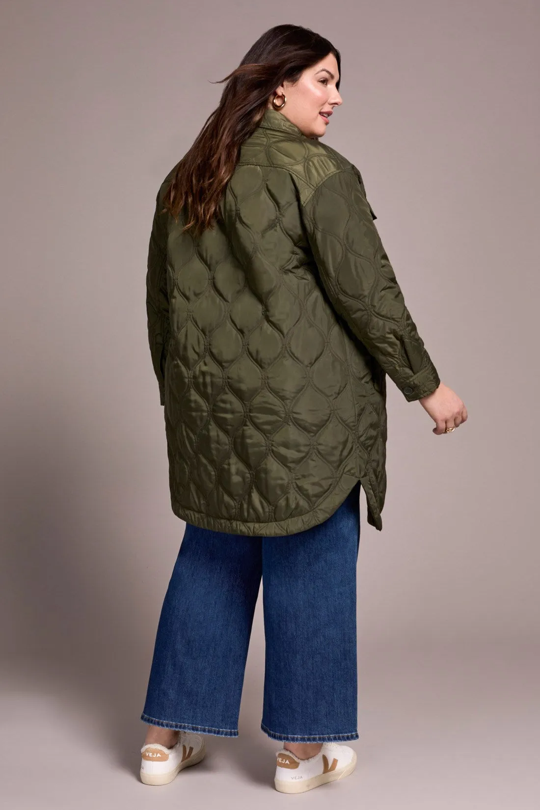 Timeless Quilted Button-Front Jacket-Spruce sold by Tribal product image thumbnail 4