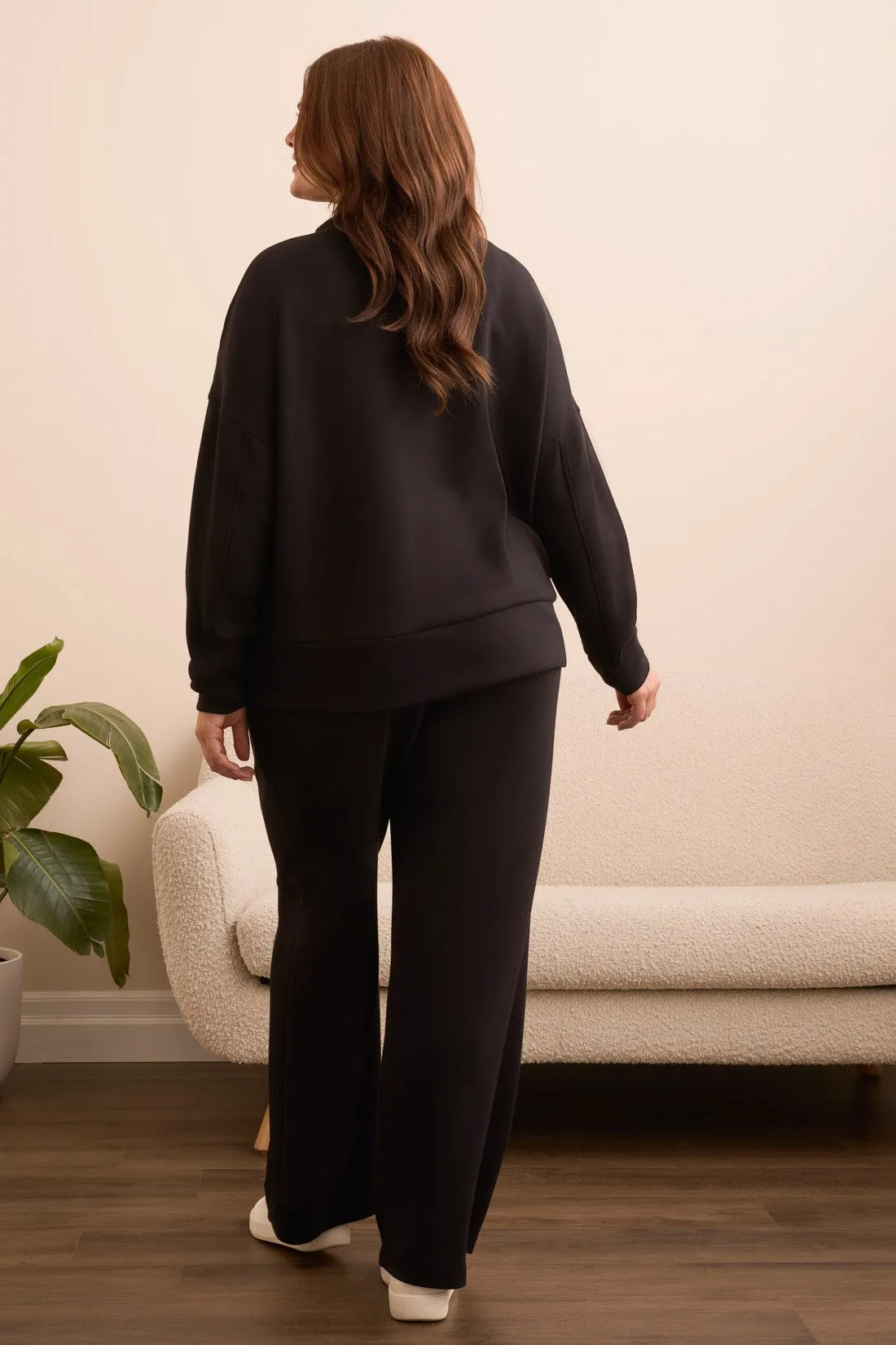 Techno Lux Drop Shoulder Funnel Neck Knit Top-Black sold by Tribal product image thumbnail 4