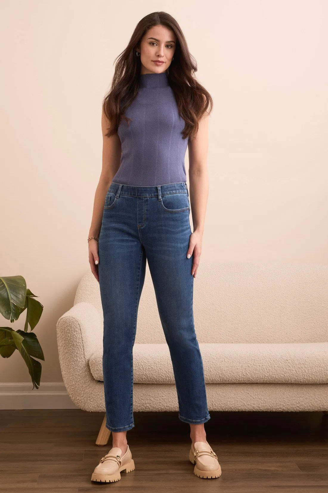 Sophia Curvy Boundless Stretch Denim Pull-On Slim Crop Jeans-Fadedblue sold by Tribal product image thumbnail 3