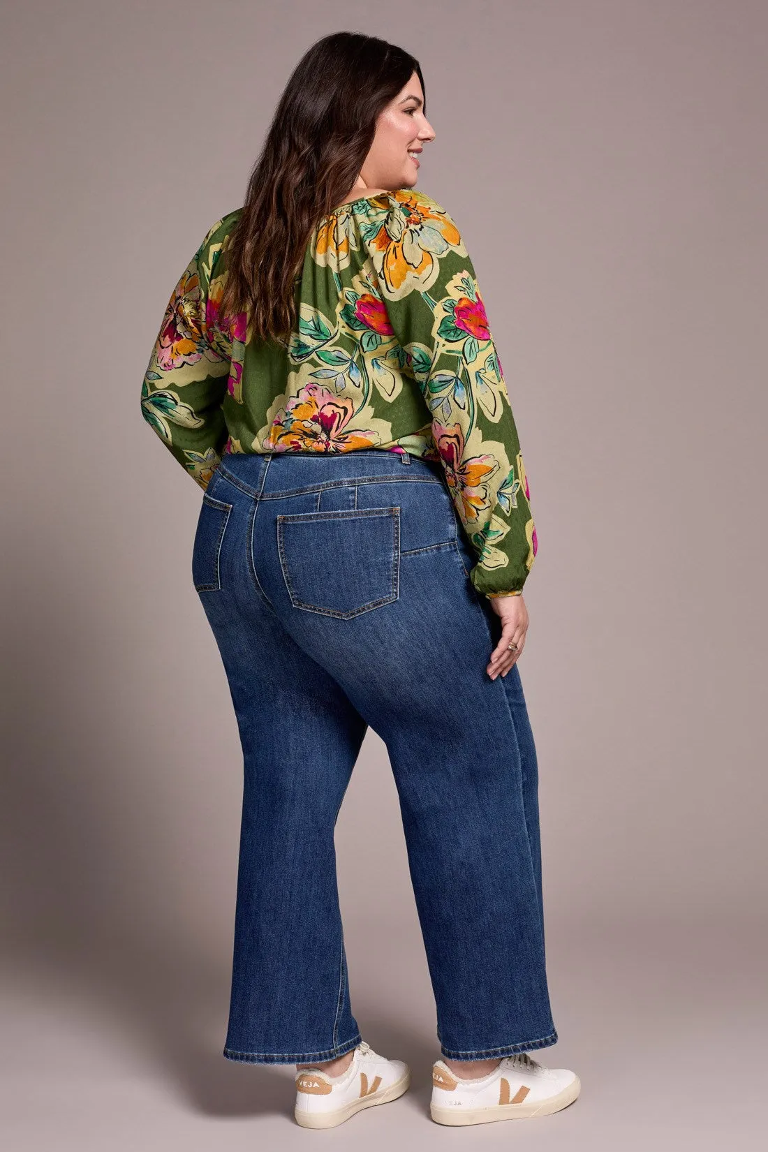 Sophia Curvy Hugging Wide Leg Jeans-Antiqueblue sold by Tribal product image thumbnail 2