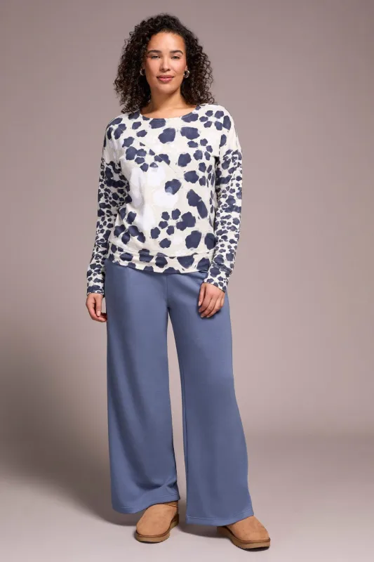 French Terry Long-Sleeve Crew Neck Top-H sandstone sold by Tribal