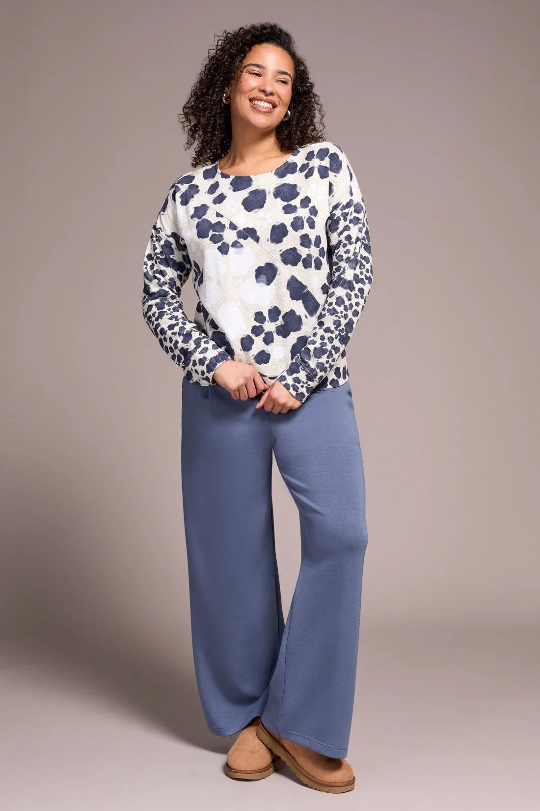 French Terry Long-Sleeve Crew Neck Top-H sandstone sold by Tribal product image thumbnail 3