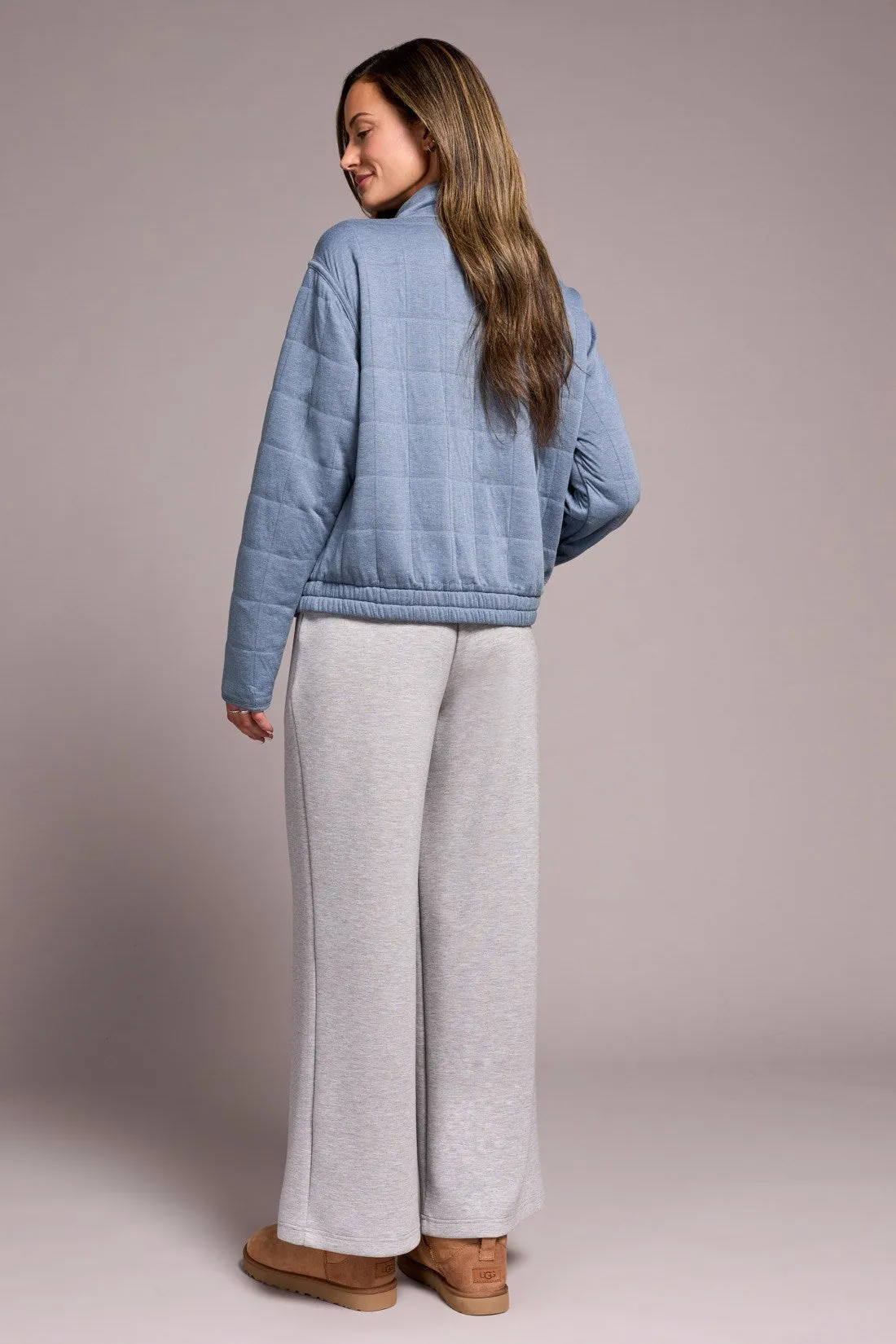 Quilted Lightweight Zip-Front Mock Neck Jacket-Slateblue sold by Tribal product image thumbnail 2