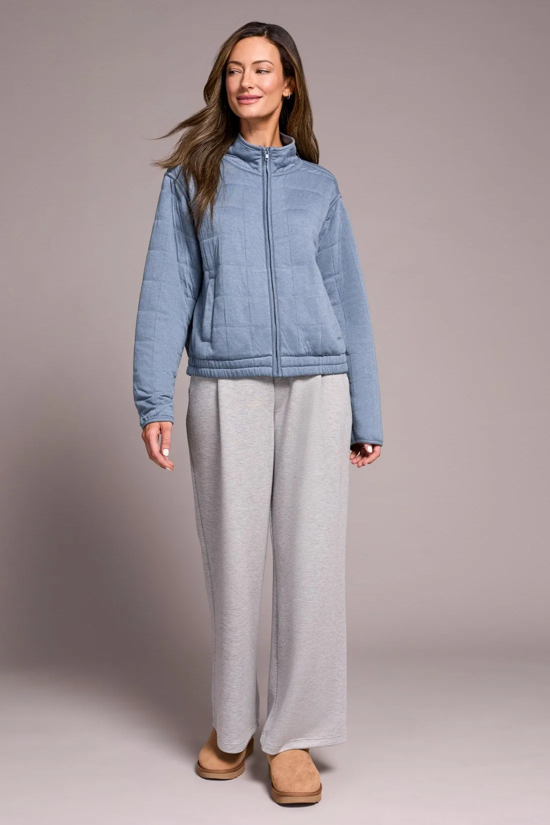 Quilted Lightweight Zip-Front Mock Neck Jacket-Slateblue sold by Tribal product image thumbnail 4