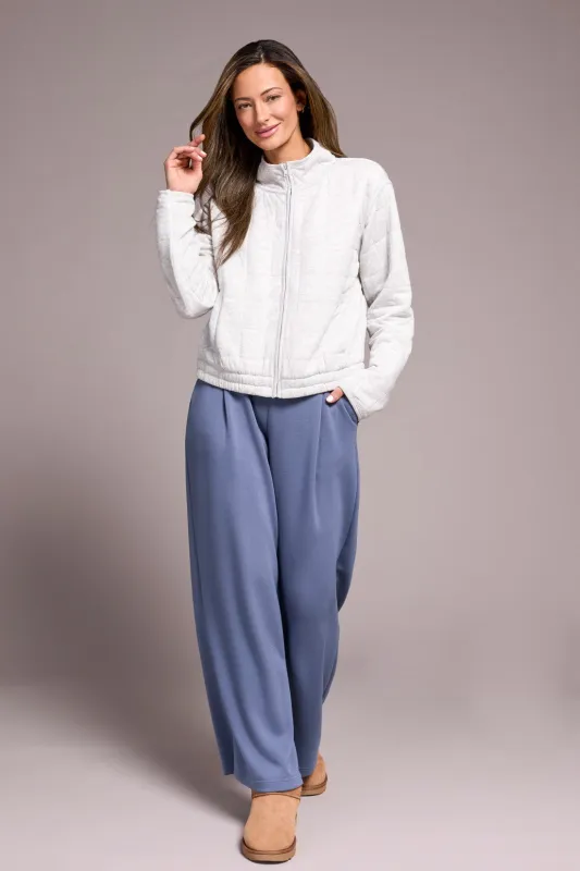 Quilted Lightweight Zip-Front Mock Neck Jacket-H frostgrey sold by Tribal