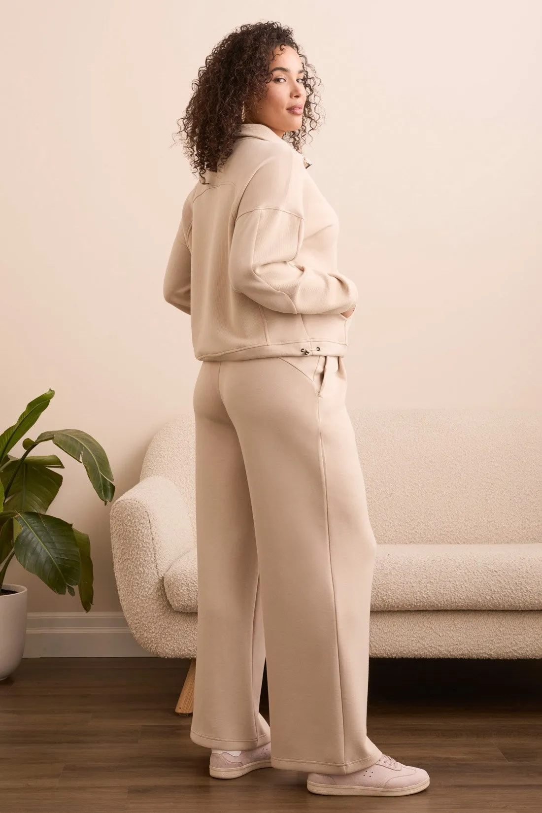 Techno Lux Rib Zip-Accent Mock Neck Sweater-Sandstone sold by Tribal product image thumbnail 4