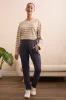Techno Lux Contrast Trim Pull-On Ankle Pants-Sapphire sold by Tribal