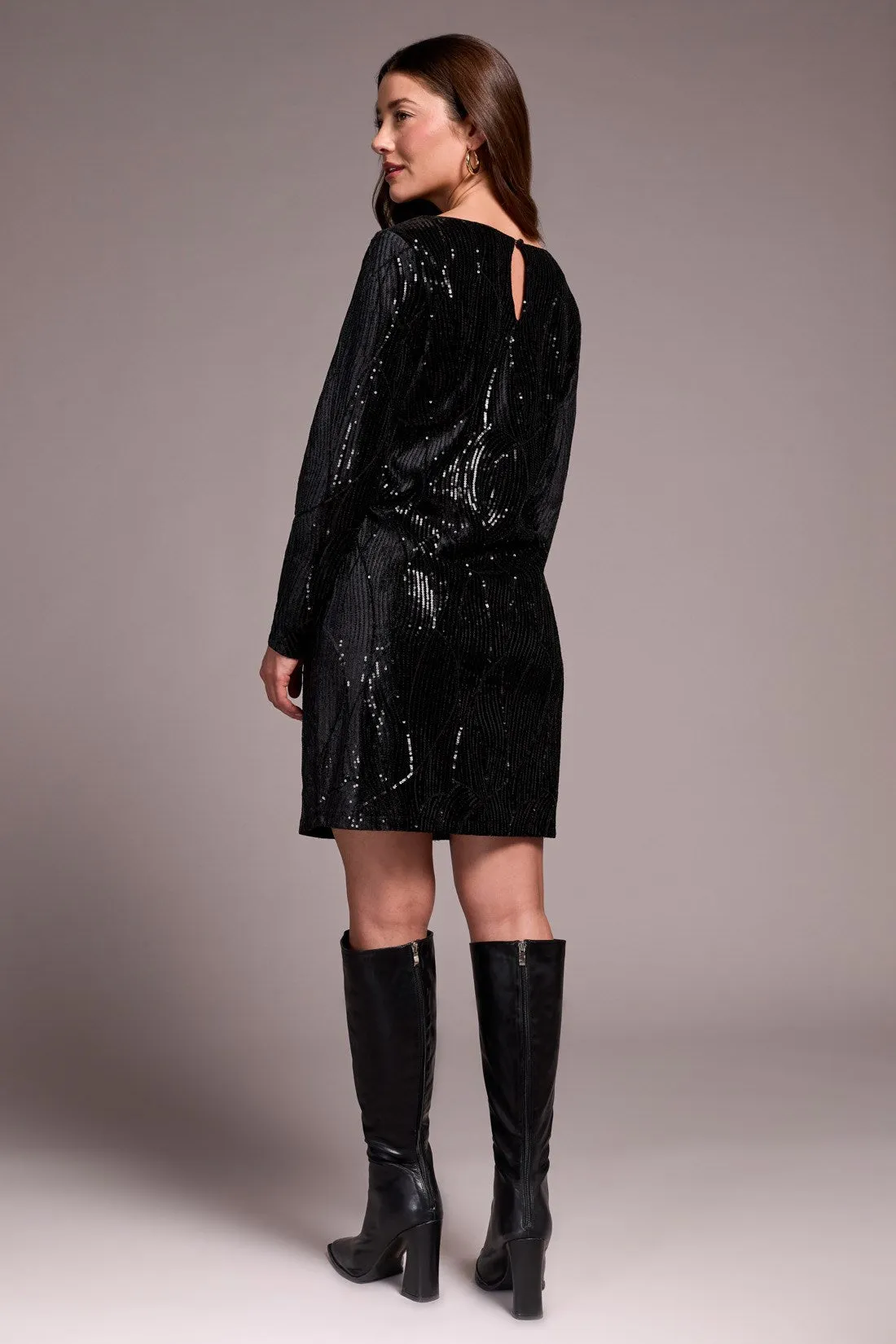 Sequin Velvet Lined A-Line Dress-Black sold by Tribal product image thumbnail 2