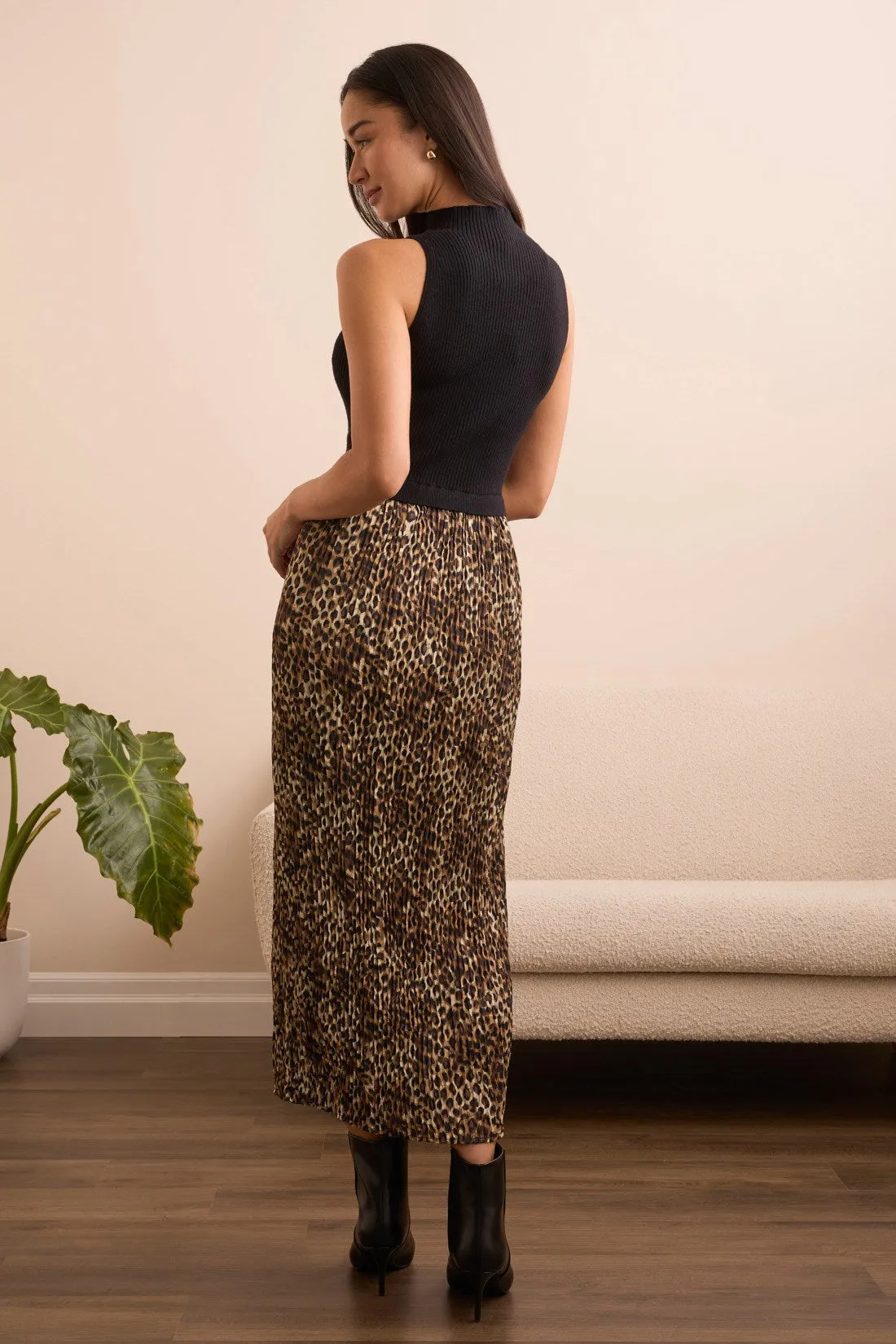 Sleeveless Twofer Lined Maxi Dress-Black sold by Tribal product image thumbnail 4