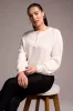 Signature Cashmere Raglan Puff Sleeve Henley Sweater-Moonstone sold by Tribal