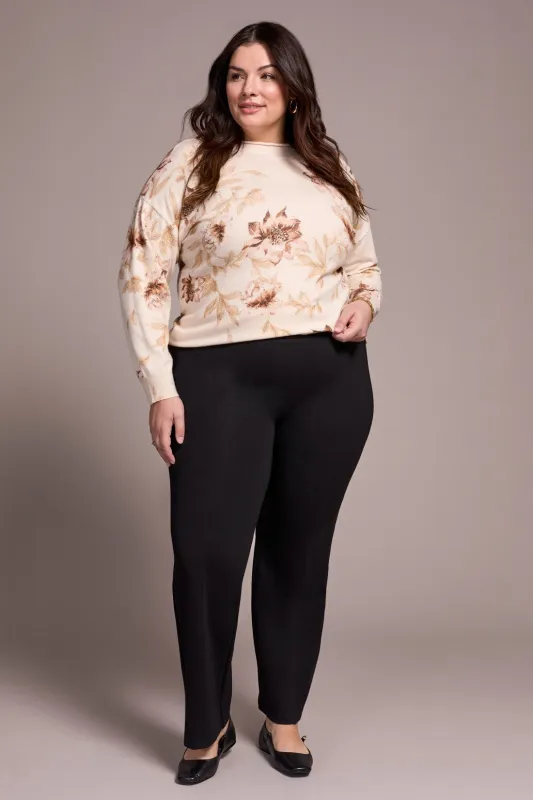 Signature Every Body Stretch Ponte Pull-On Pin Tuck Pants-Black sold by Tribal