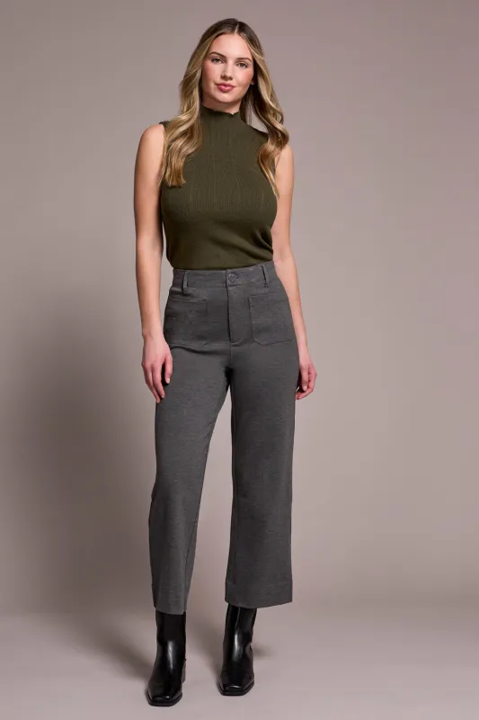 Signature Every Body Ponte High Rise Capri Pants-H charcoal sold by Tribal