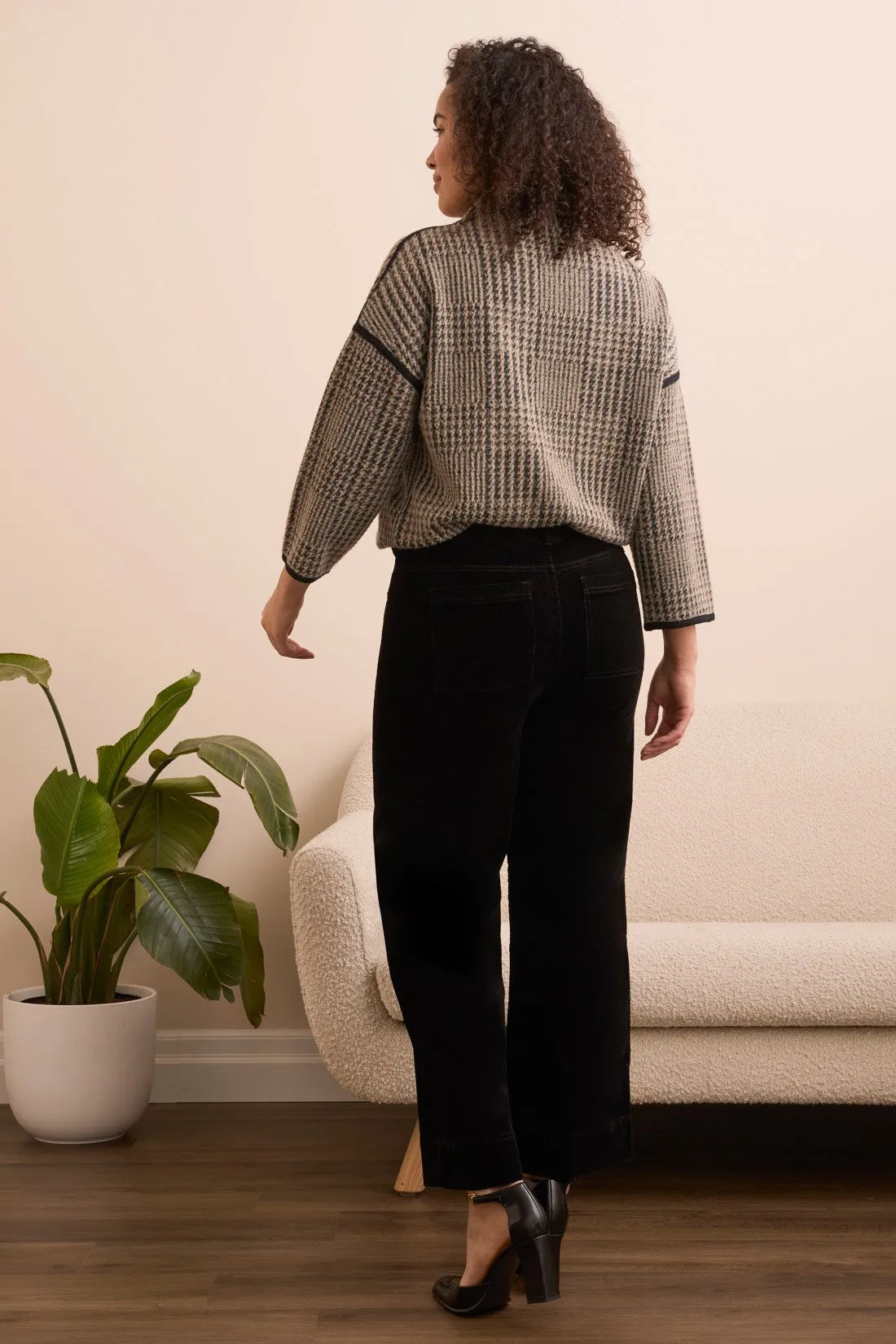 Soft Stretch Corduroy High Rise Ankle Pant-Black sold by Tribal product image thumbnail 4