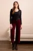 Soft Stretch Cordoroy High Rise Ankle Pant-Wine sold by Tribal