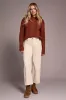 Soft Stretch Cordoroy High Rise Ankle Pant-Moonstone sold by Tribal