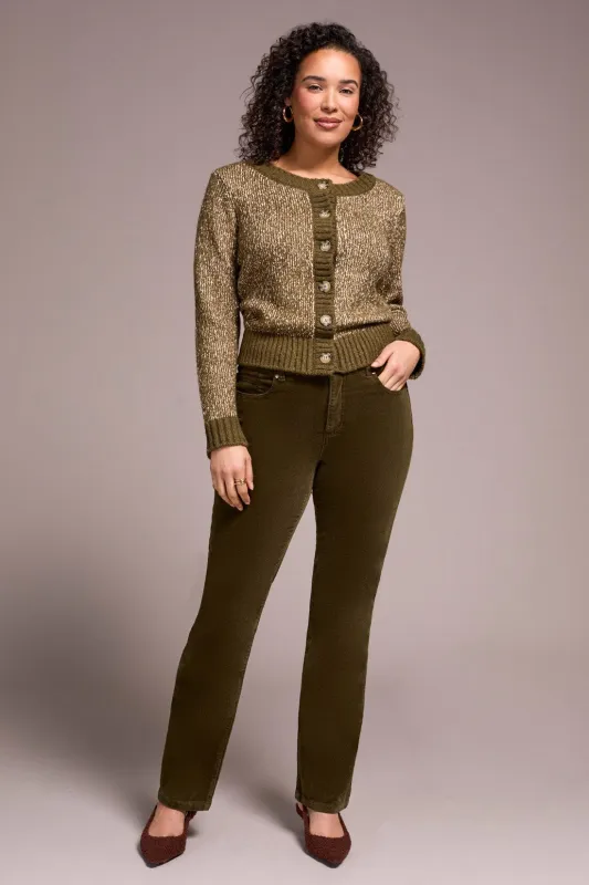 Straight Leg Stretch Cordoroy Pant-Ivy sold by Tribal