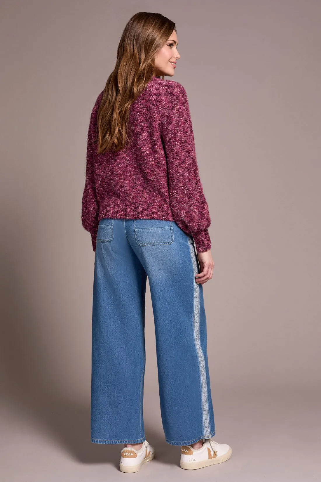 Button-Front Crew Neck Sweater Cardigan-M roseberry sold by Tribal product image thumbnail 4