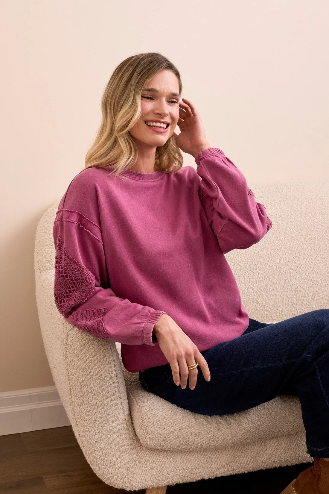 Special Wash Drop Shoulder Sweatshirt-Roseberry sold by Tribal product image thumbnail 3