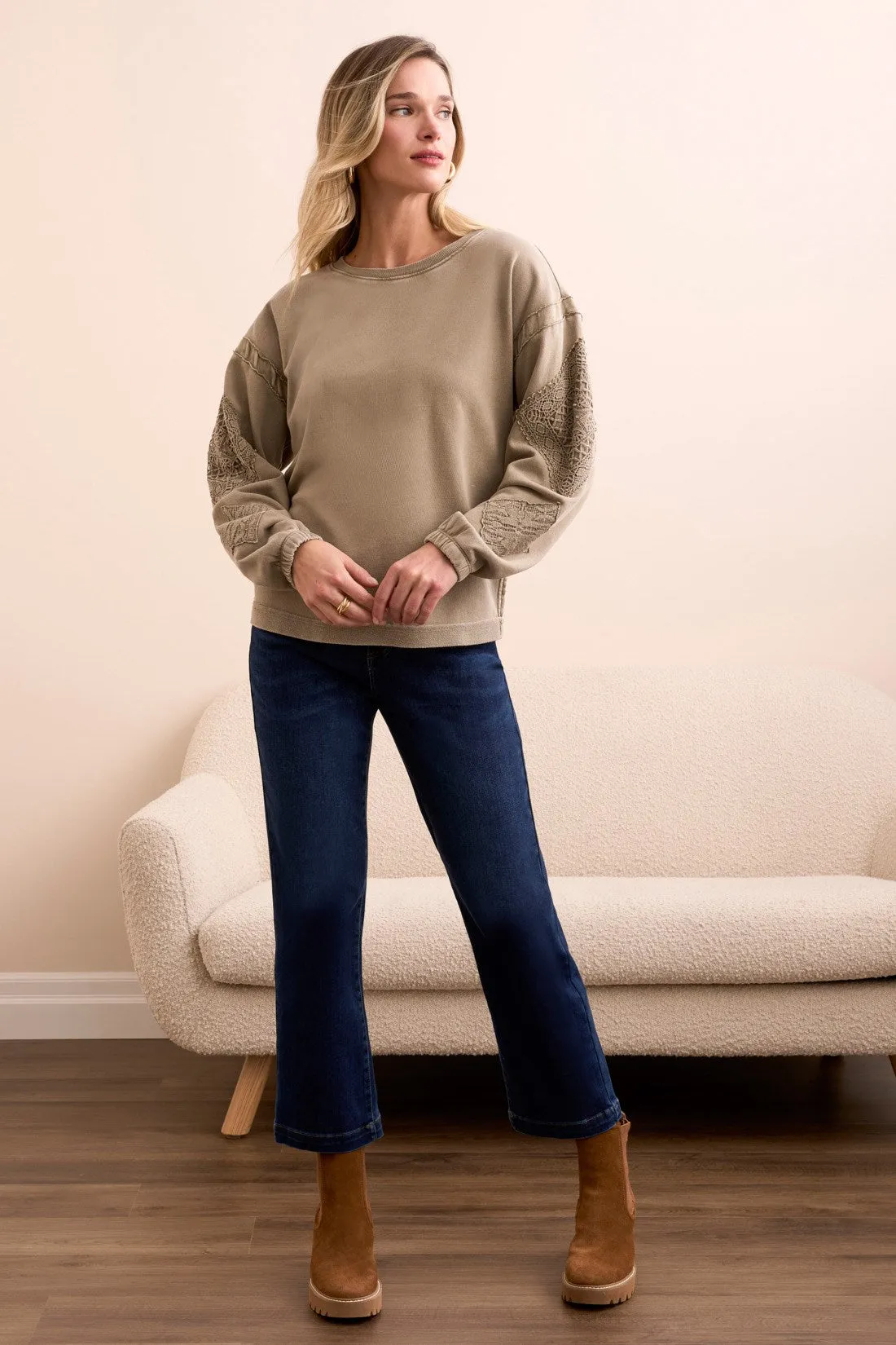 Special Wash Drop Shoulder Sweatshirt-Lt olive leaf sold by Tribal product image thumbnail 2