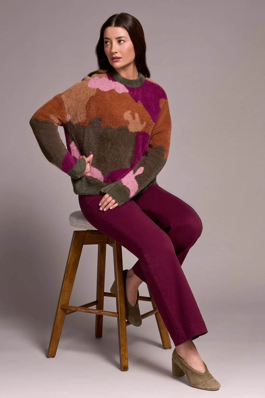 Fuzzy Intarsia Crew Neck Sweater-M gingerspice sold by Tribal product image thumbnail 3