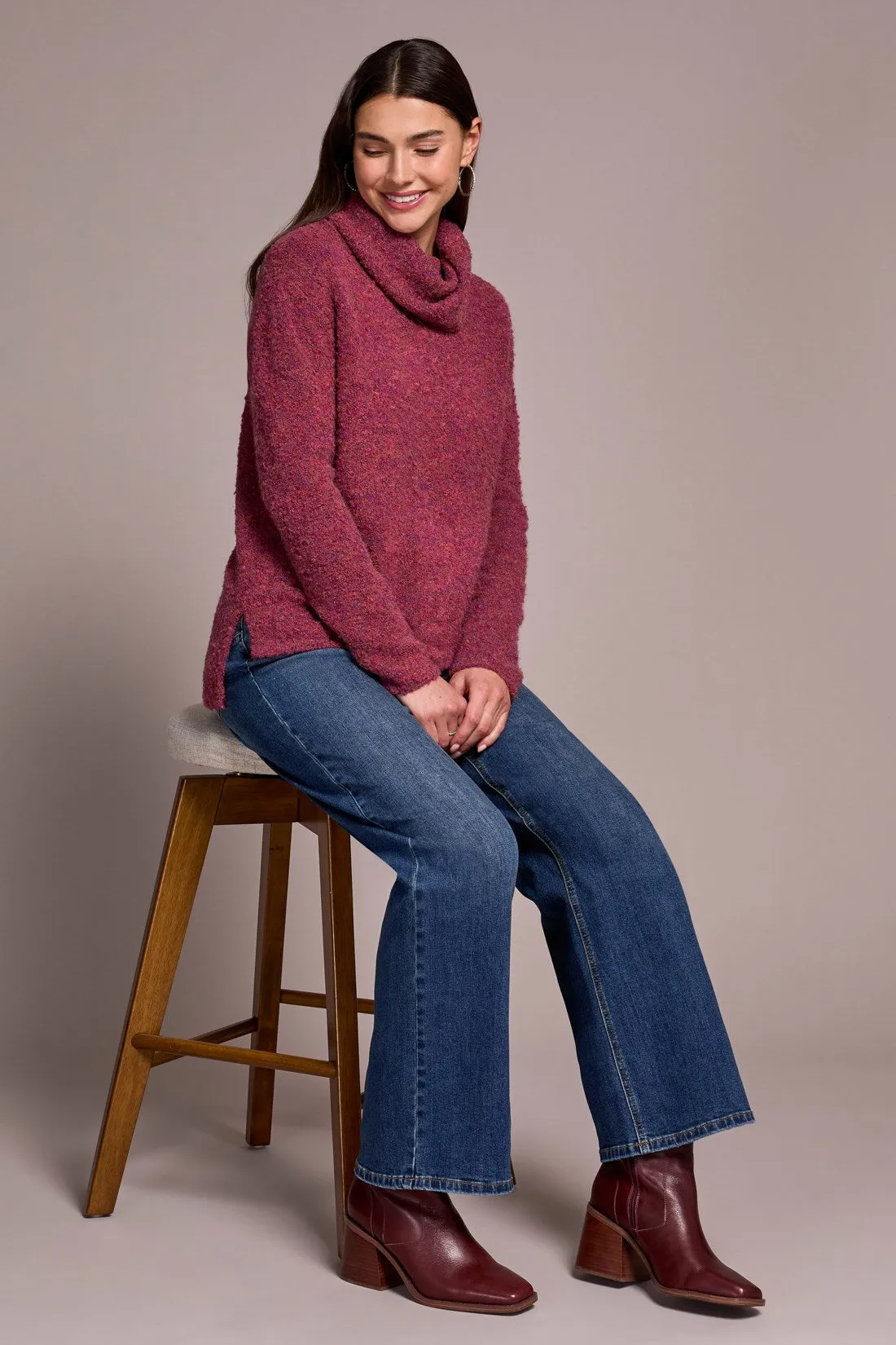 Textured Boucle Cowl Neck Sweater-M coralblaze sold by Tribal product image thumbnail 3
