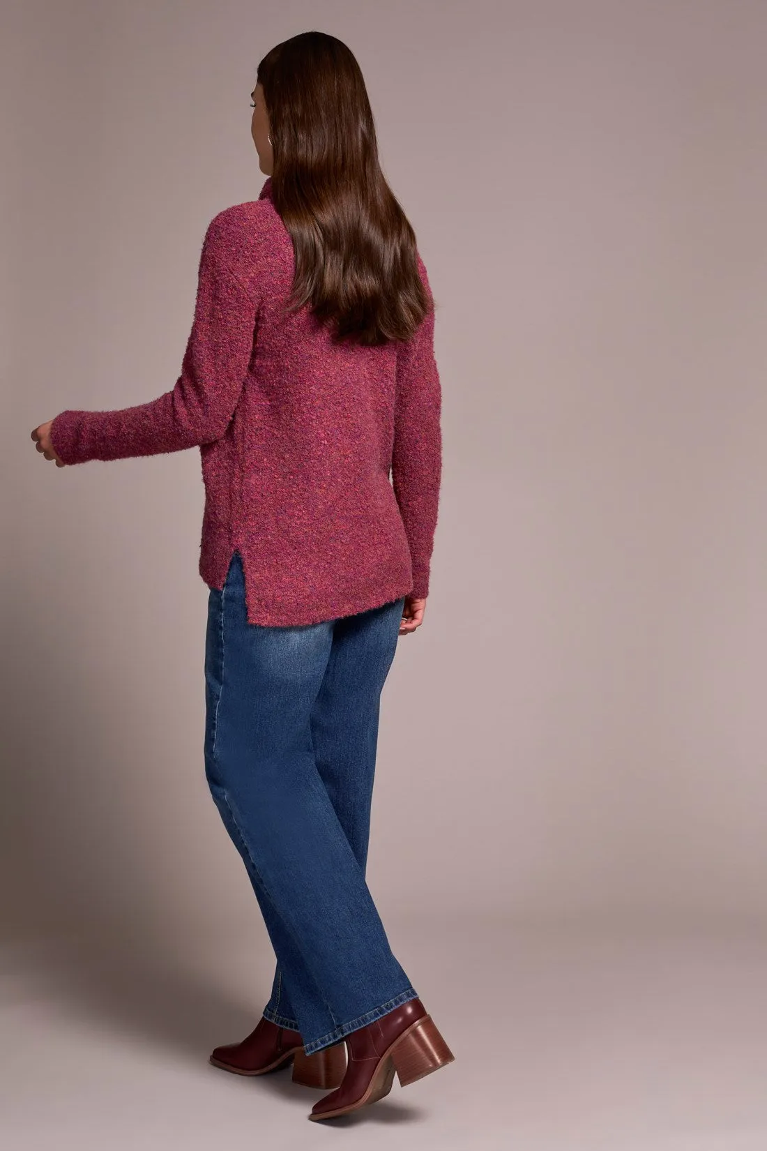 Textured Boucle Cowl Neck Sweater-M coralblaze sold by Tribal product image thumbnail 4