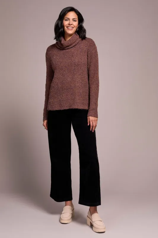 Textured Boucle Cowl Neck Sweater-M dk toffee sold by Tribal