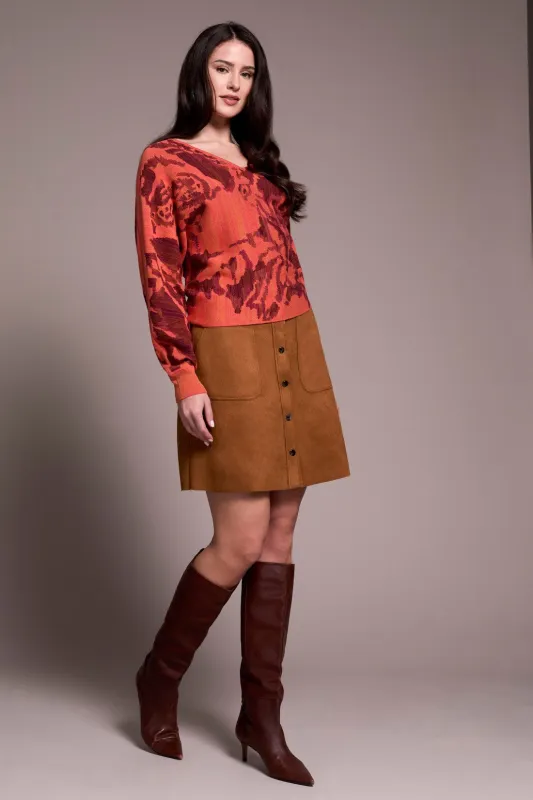 Wear-Two-Ways Soft Viscose Printed Sweater-M coralblaze made by Tribal