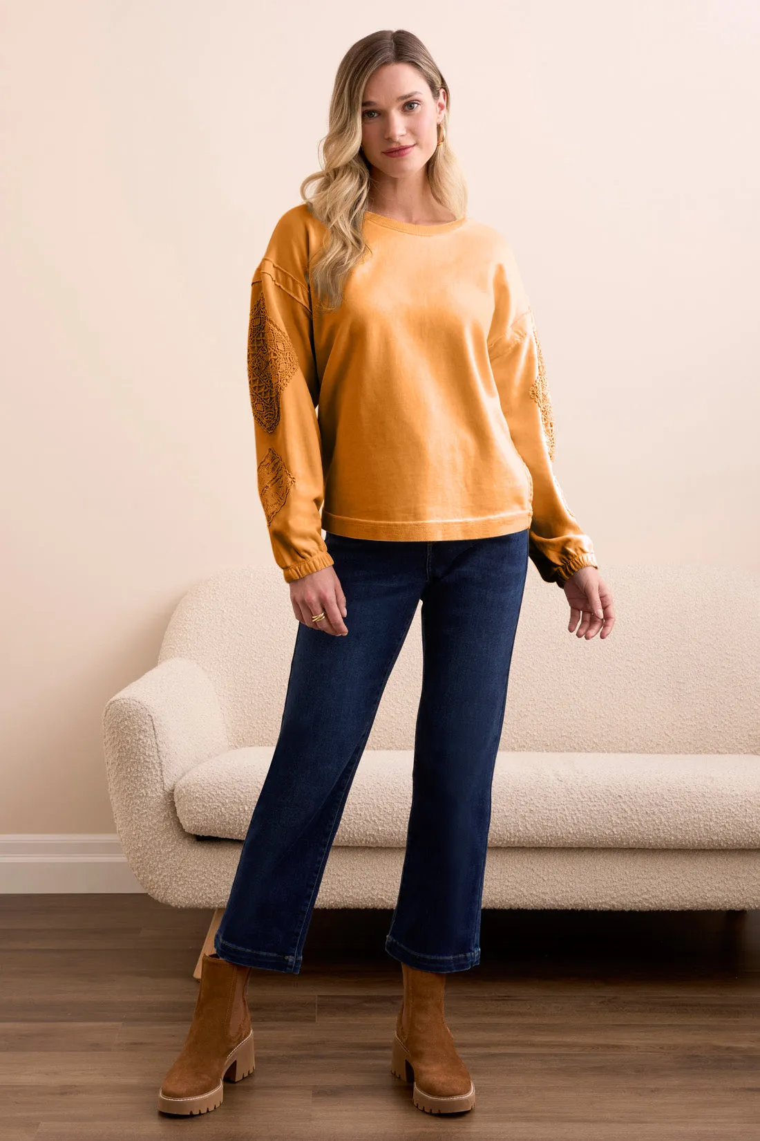 Special Wash Drop Shoulder Sweatshirt-Turmeric sold by Tribal