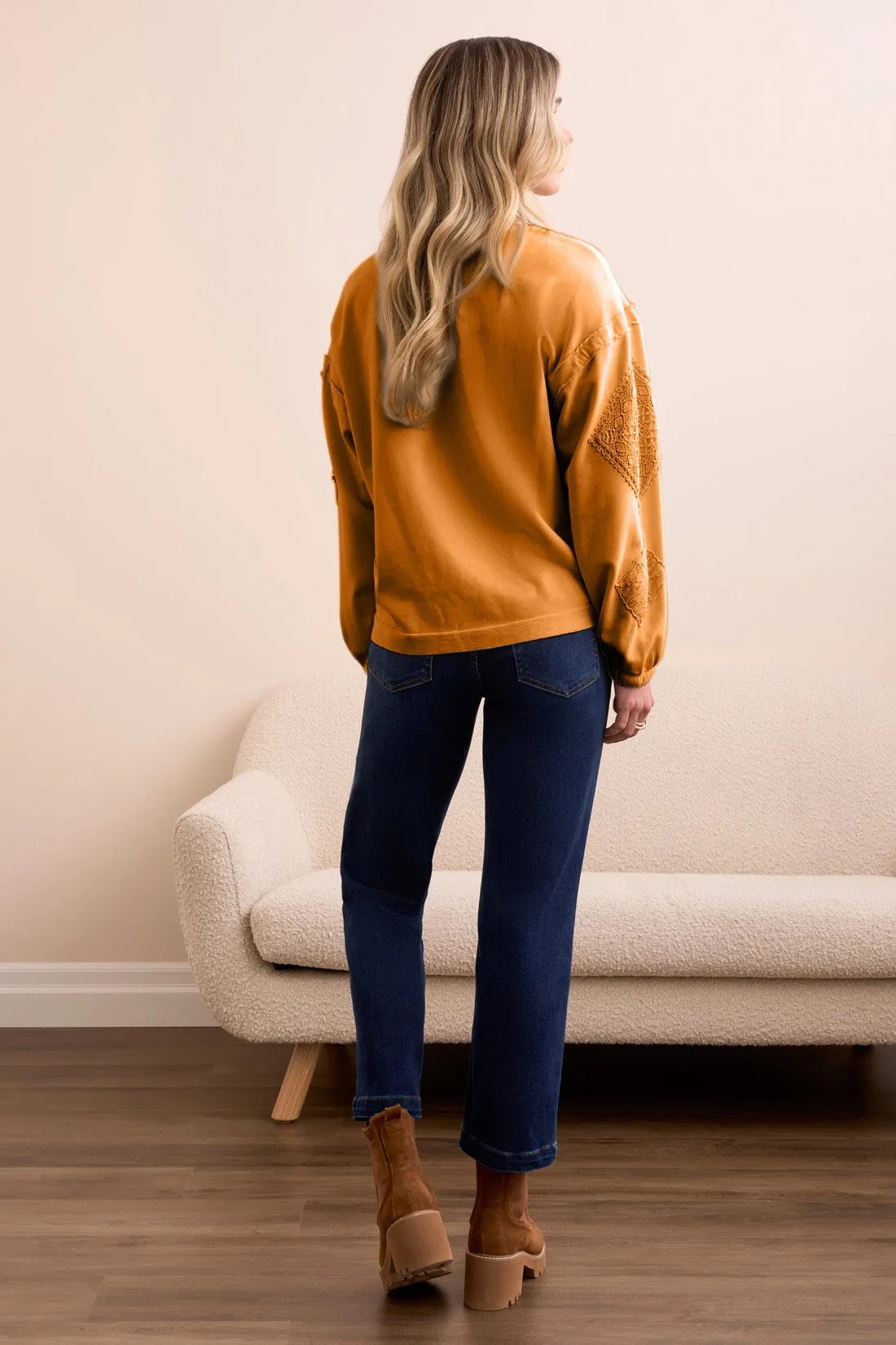 Special Wash Drop Shoulder Sweatshirt-Turmeric sold by Tribal product image thumbnail 2