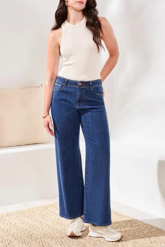Blue Thread Brooke High Rise Wide Leg Denim Trouser-Bluedream sold by Tribal