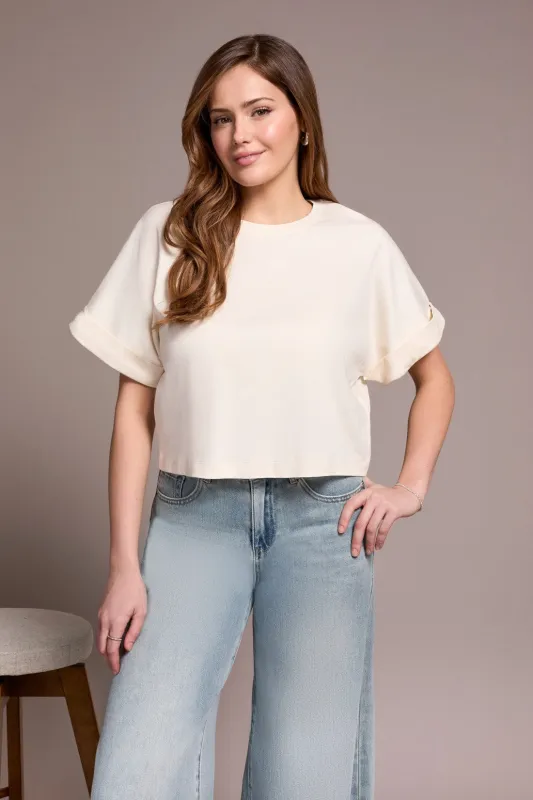 Blue Thread Soft Touch Mercerized Cotton Crew Neck T-Shirt-Cream sold by Tribal