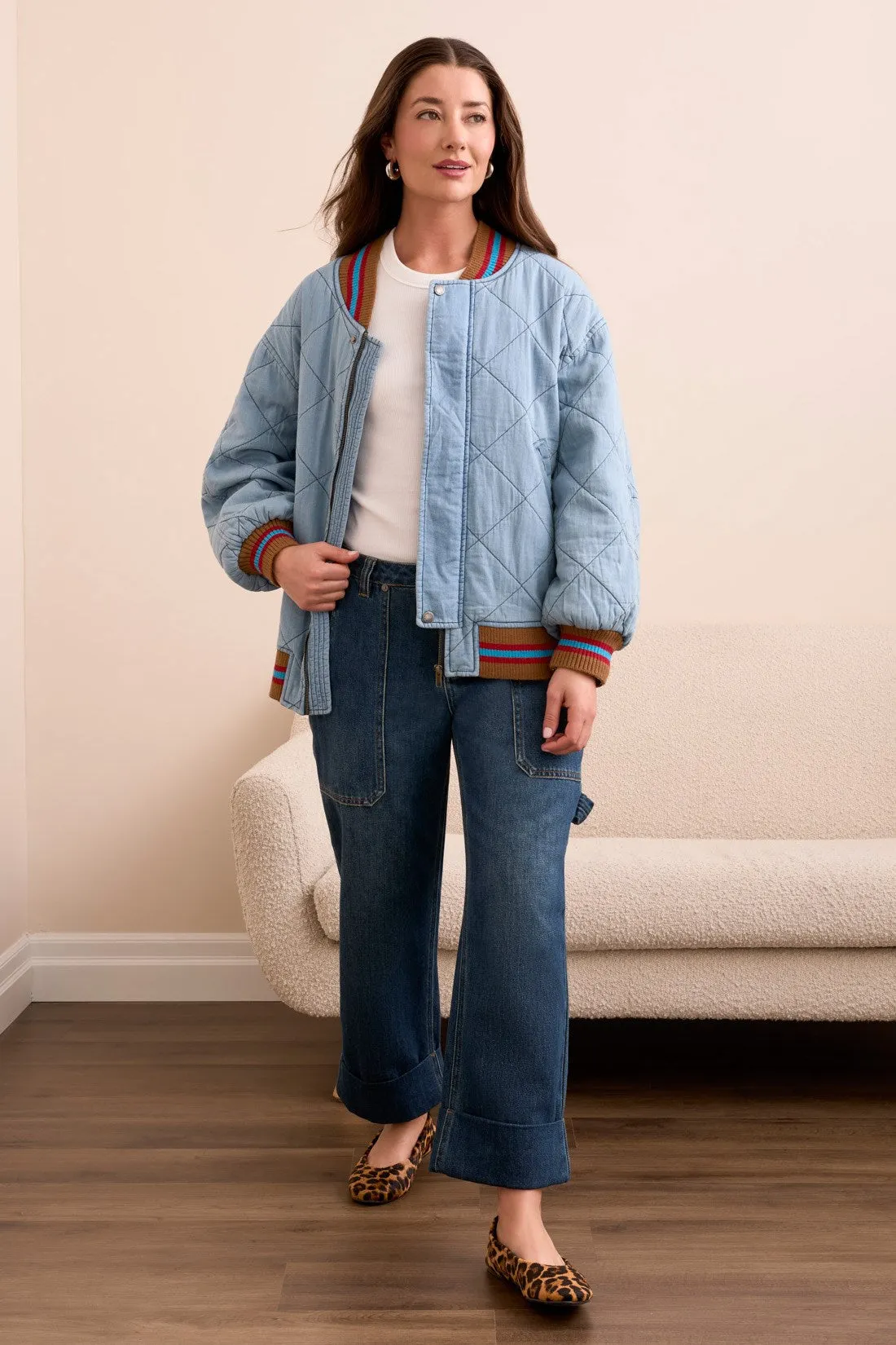 Blue Thread Oversized Cotton Quilted Bomber Jacket-Outoftheblue sold by Tribal product image thumbnail 2