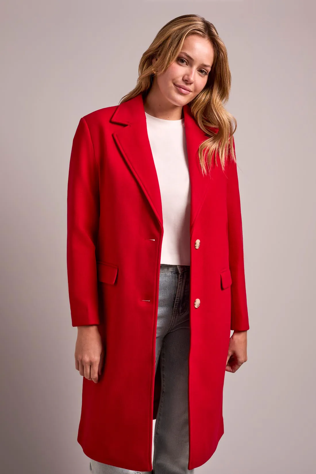 Ultra-Soft Knit Coat With Removable Fooler Hoodie-Rouge sold by Tribal product image thumbnail 3