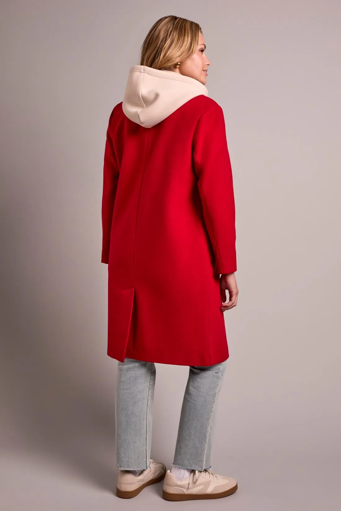 Ultra-Soft Knit Coat With Removable Fooler Hoodie-Rouge sold by Tribal product image thumbnail 2